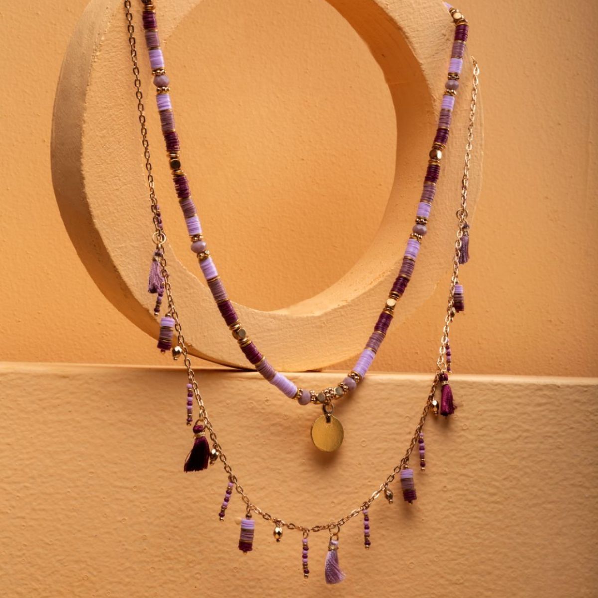 Necklaces & Chains | Pink Beaded Charm Necklace | Freeup