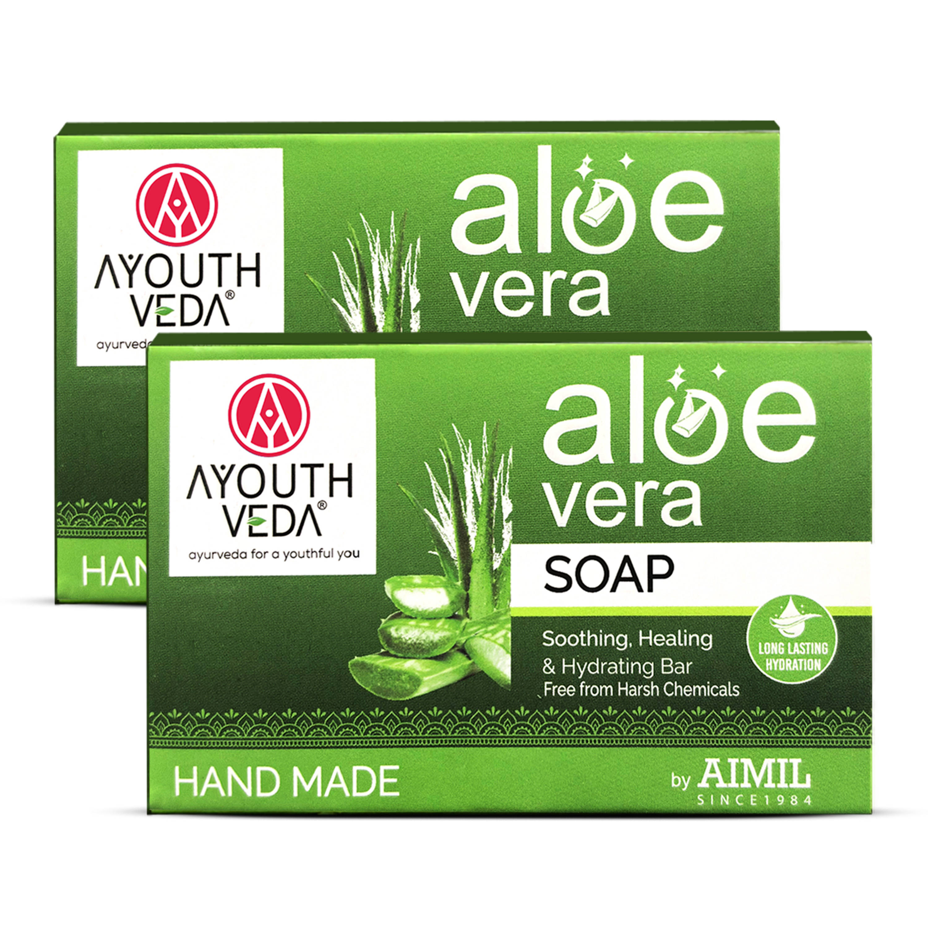 Ayouthveda Aloe Vera Bathing Soap - Moisturizing Bath Bar For Daily Skin Cleansing
