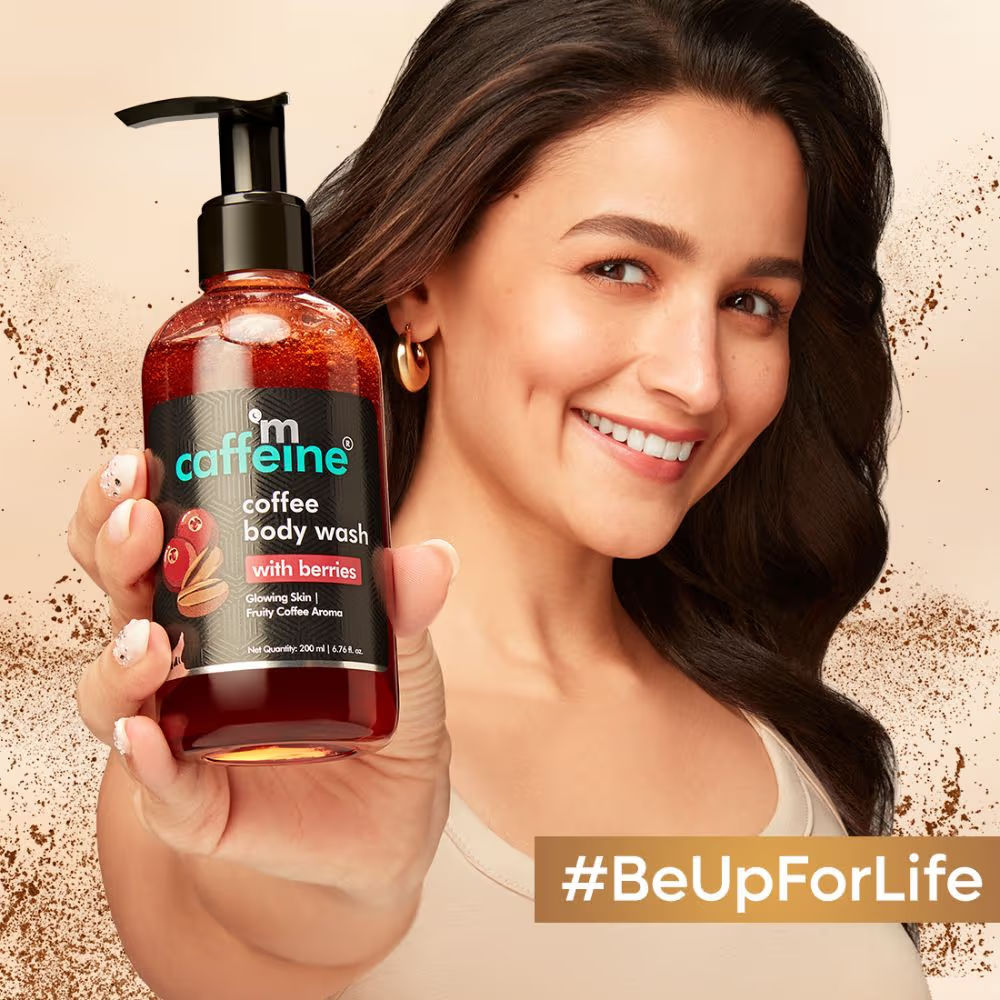 MCaffeine Coffee Body Wash with Berries DeTan & Deep Cleansing Shower Gel in Fruity Berry Aroma