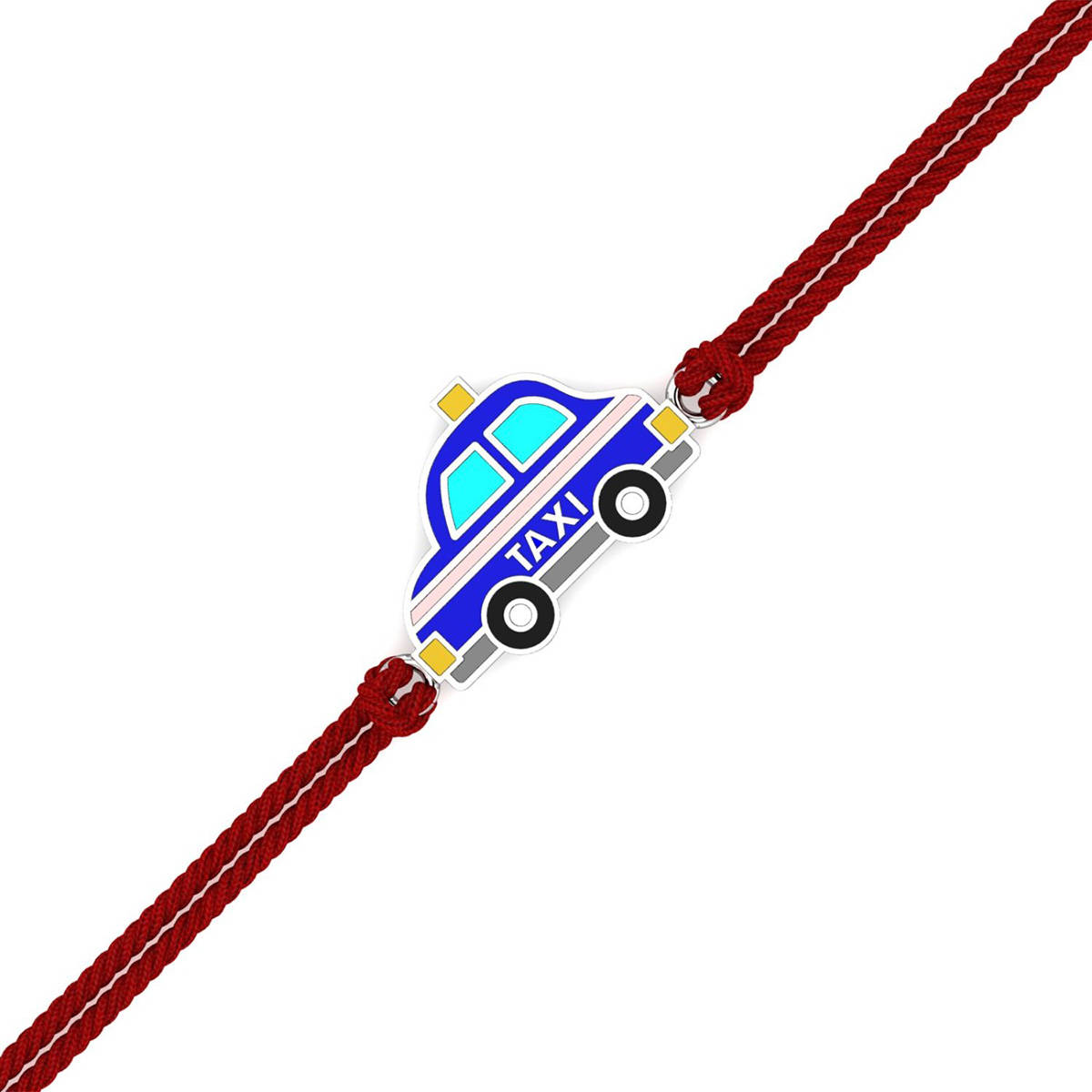 KuberBox 925 Sterling Silver Kiddo Taxi Silver Rakhi