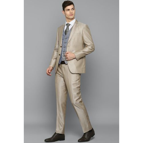 Buy Louis Philippe Beige Three Piece Suit Online - 710481