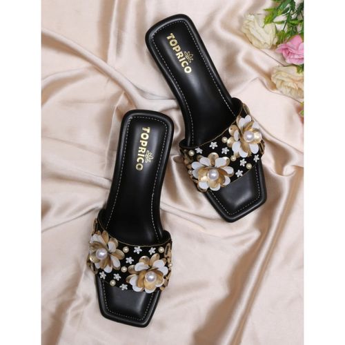 Toprico Moonrise Love Beads Embroidered Black Heels (EURO 41) (Black) At Nykaa, Best Beauty Products Online