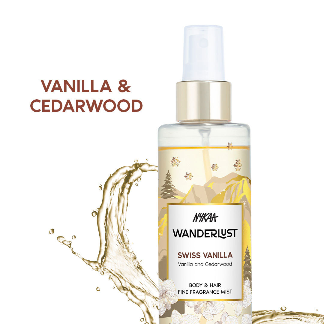 Nykaa Wanderlust Swiss Vanilla Body & Hair Fine Fragrance Mist