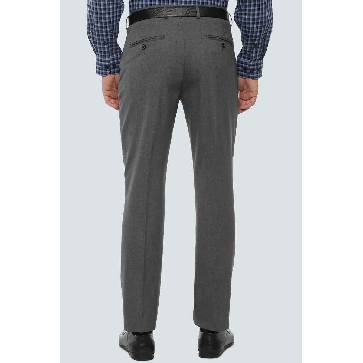 Buy Men Grey Slim Fit Check Pleated Formal Trousers Online - 588604 | Louis  Philippe