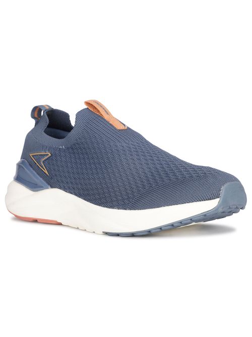 Power Mens Blue Slip On Running Shoes