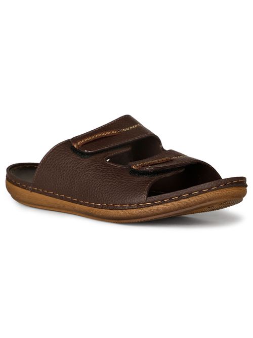 Bata Mens Brown Slip On Casual Sandals