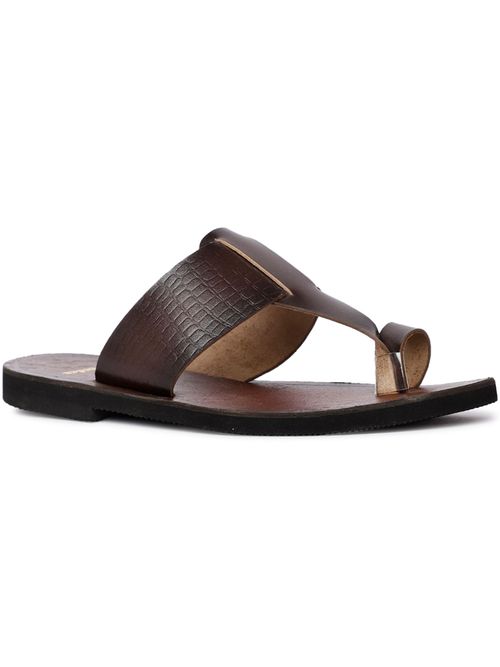 Bata Mens Brown Slip On Casual Sandals