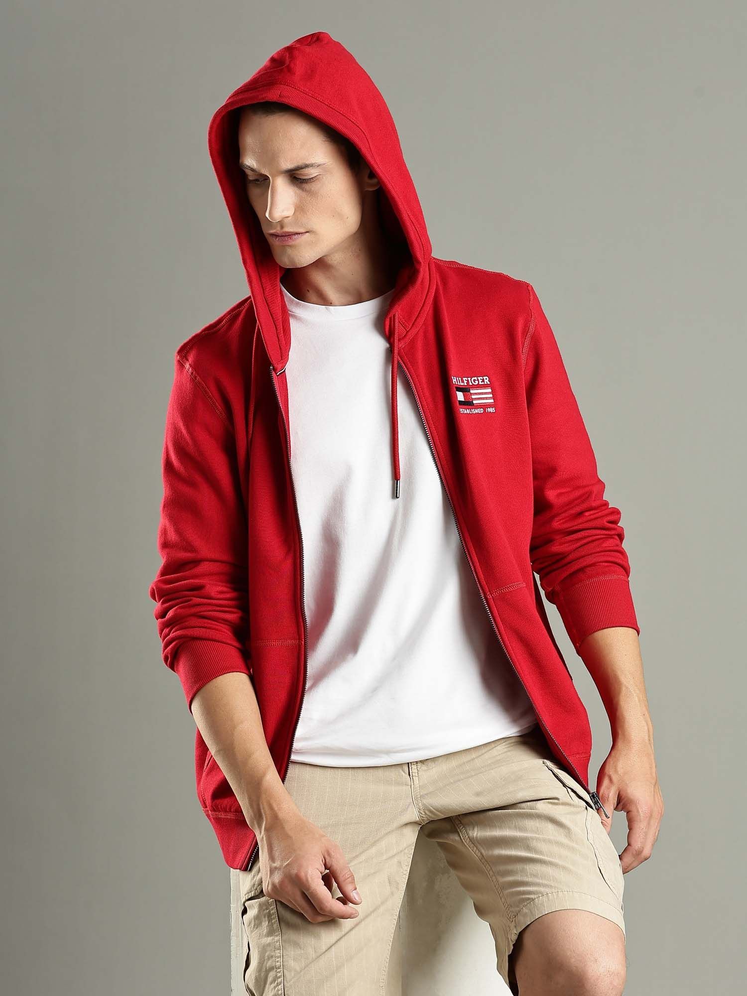 Buy Tommy Hilfiger Embroidered Logo Regular Fit Cotton Sweatshirt