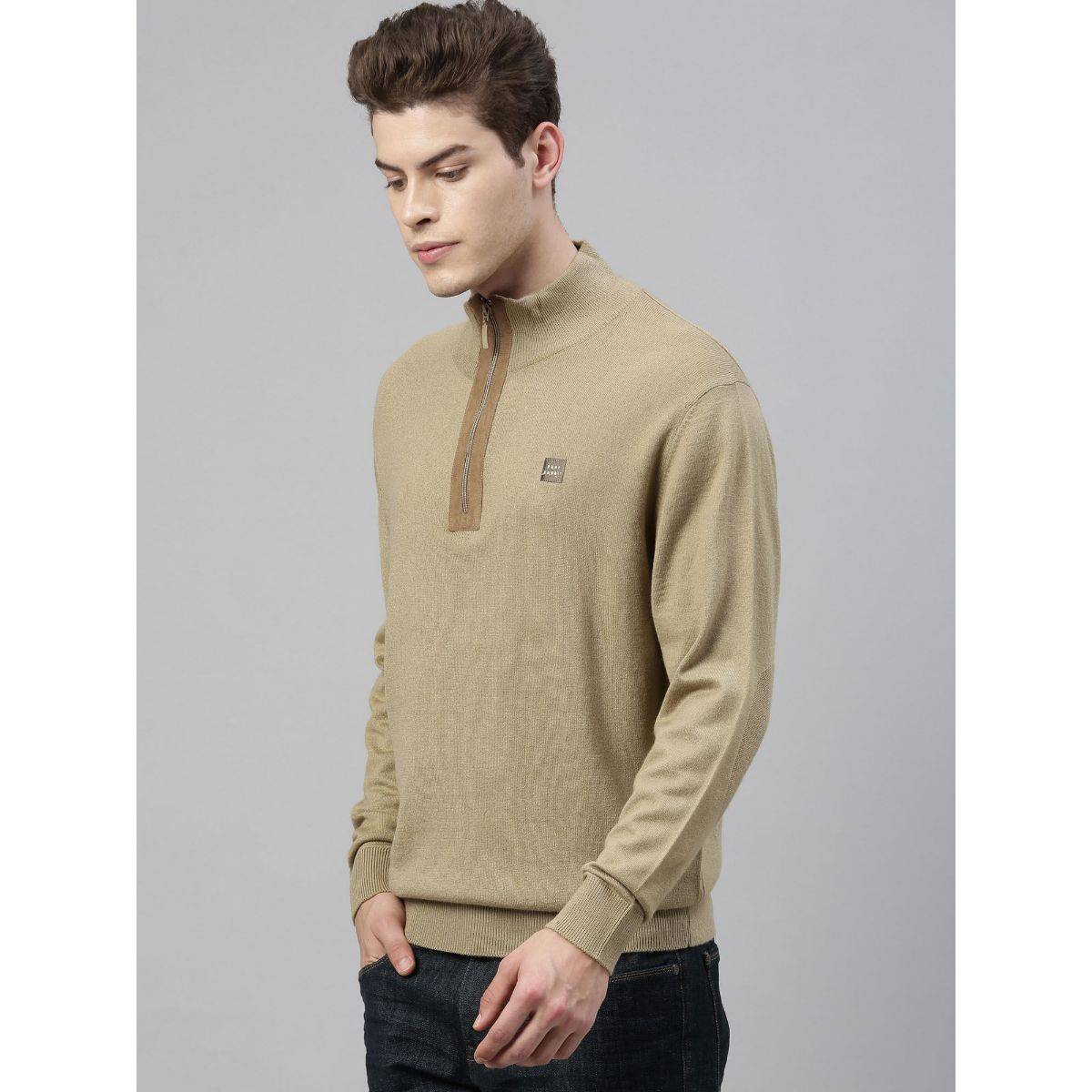 Rare Rabbit Sweaters Buy RARE RABBIT Beige Solid Sweater Online