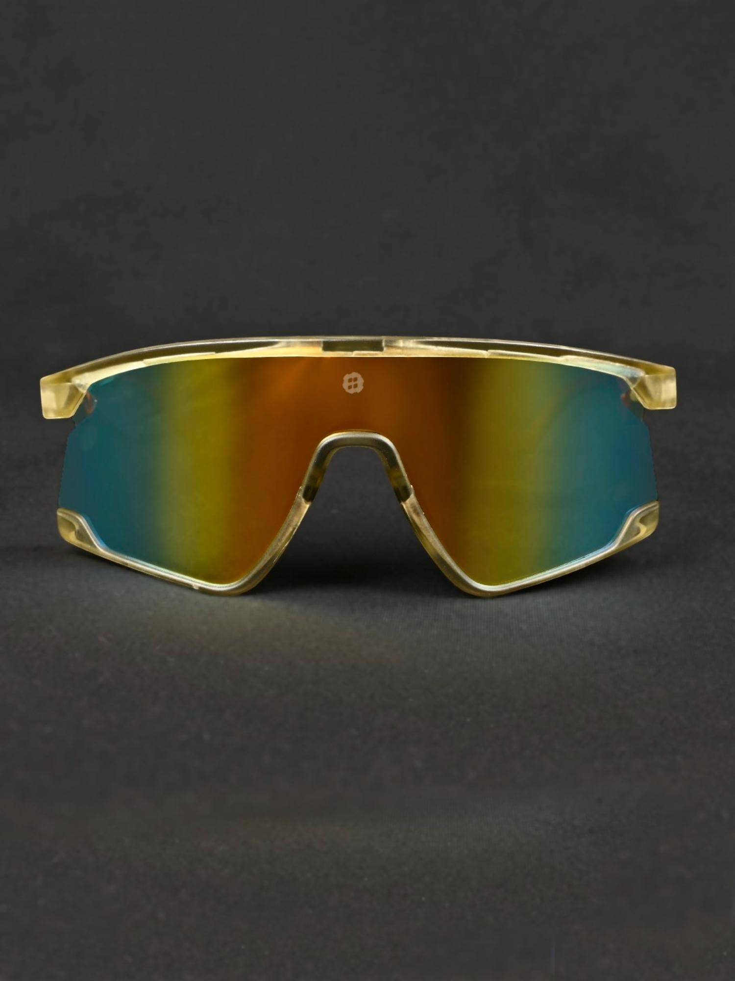 HASHTAG EYEWEAR Unisex Half Rim Pc Wrap Multi-Color Lens Sunglasses (65)
