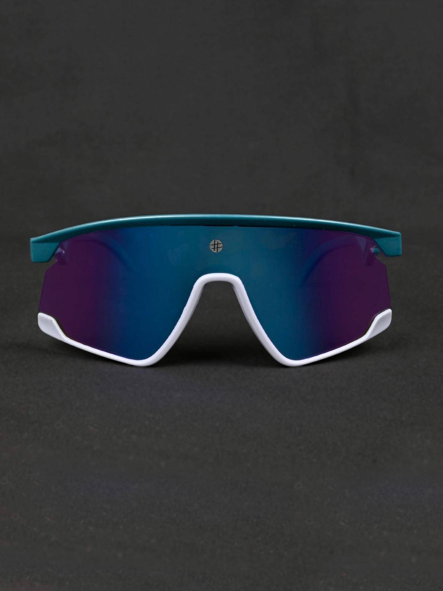 HASHTAG EYEWEAR Unisex Half Rim Pc Wrap Multi-Color Lens Sunglasses (65)