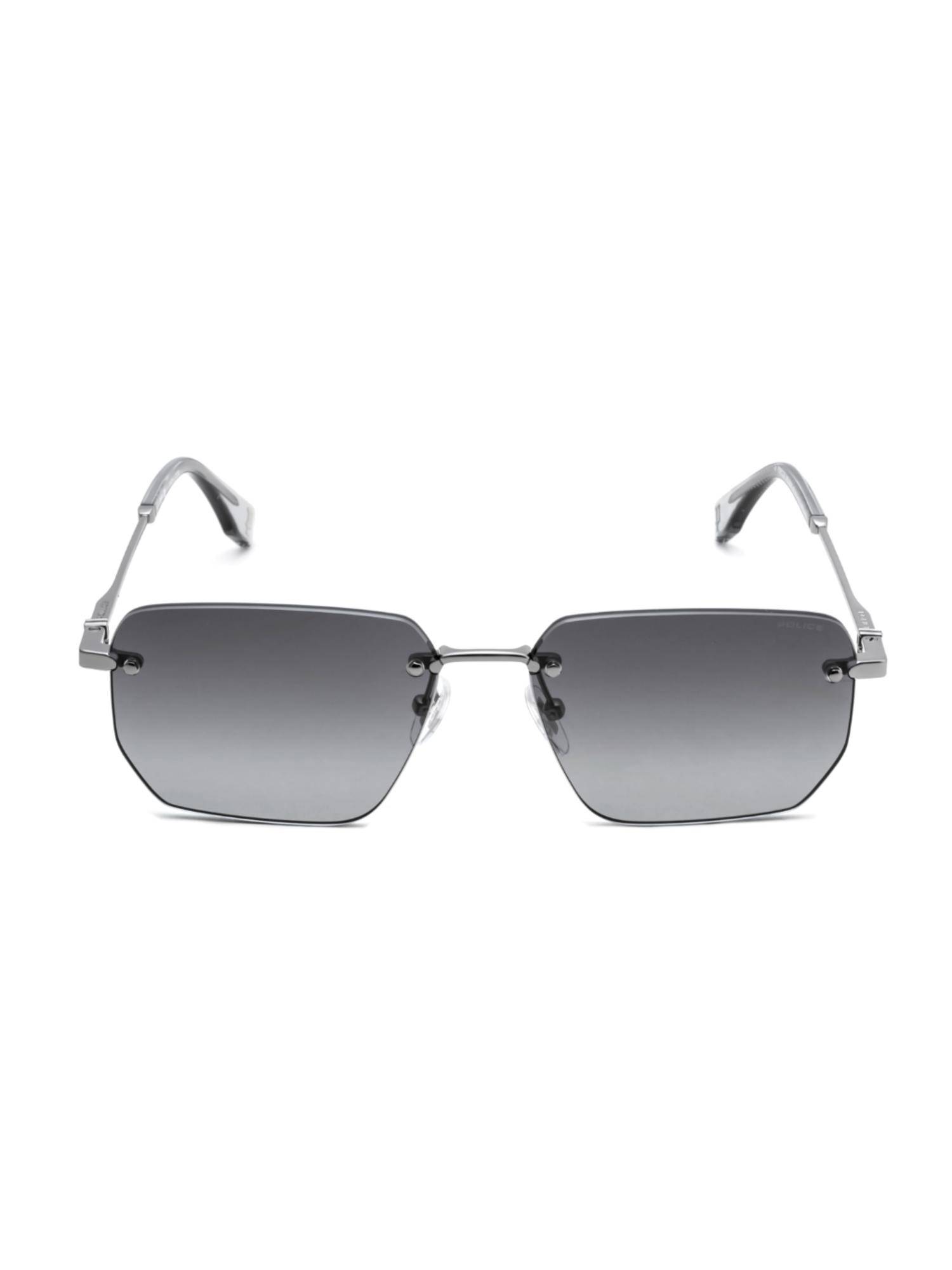 Police Rimless Frame Buy Police Men Rimless Metal Rectangle Grey Lens Sunglasses (57) Online