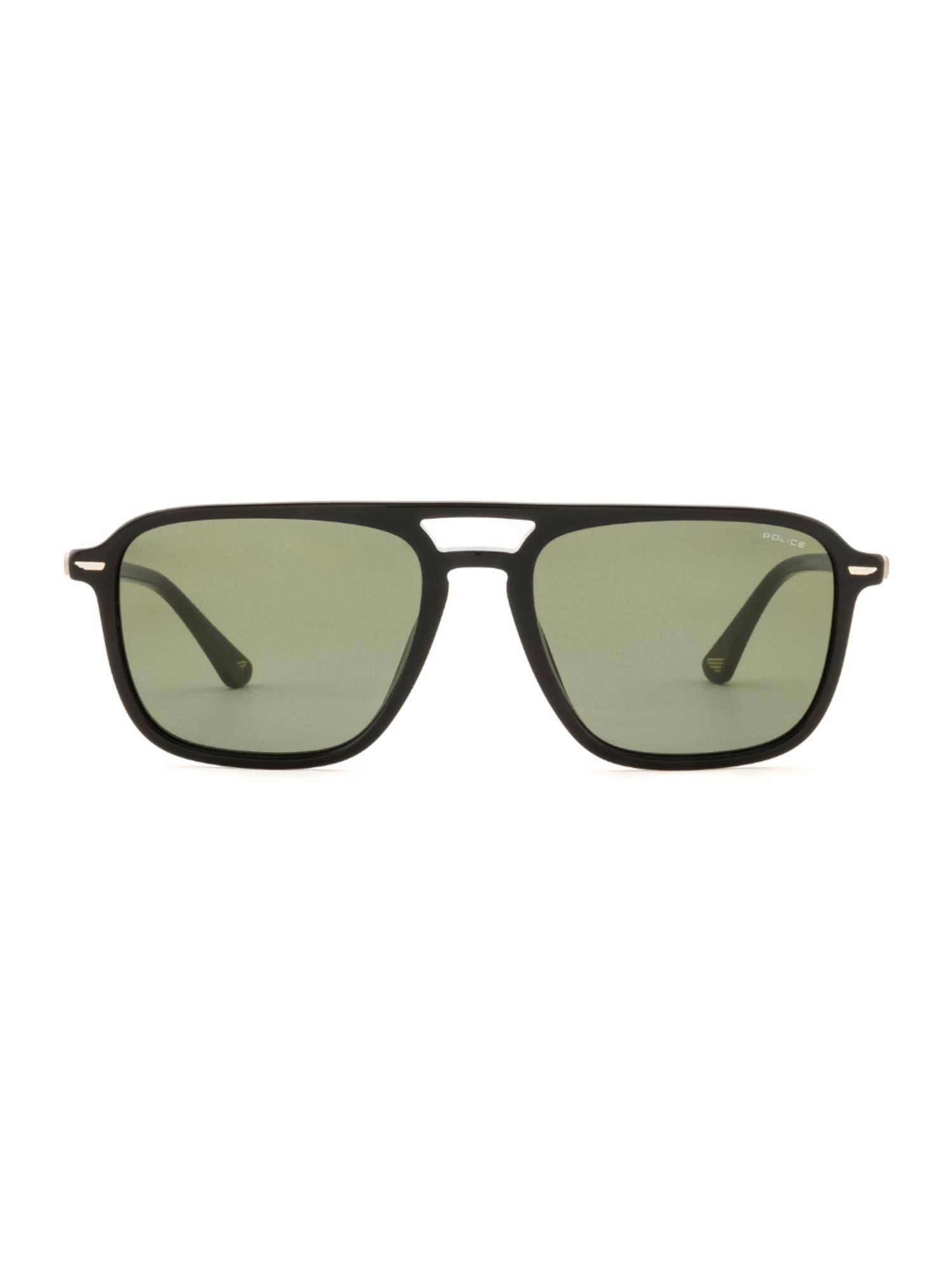 Police Men Full Rim Acetate Square Green Lens Sunglasses (57)