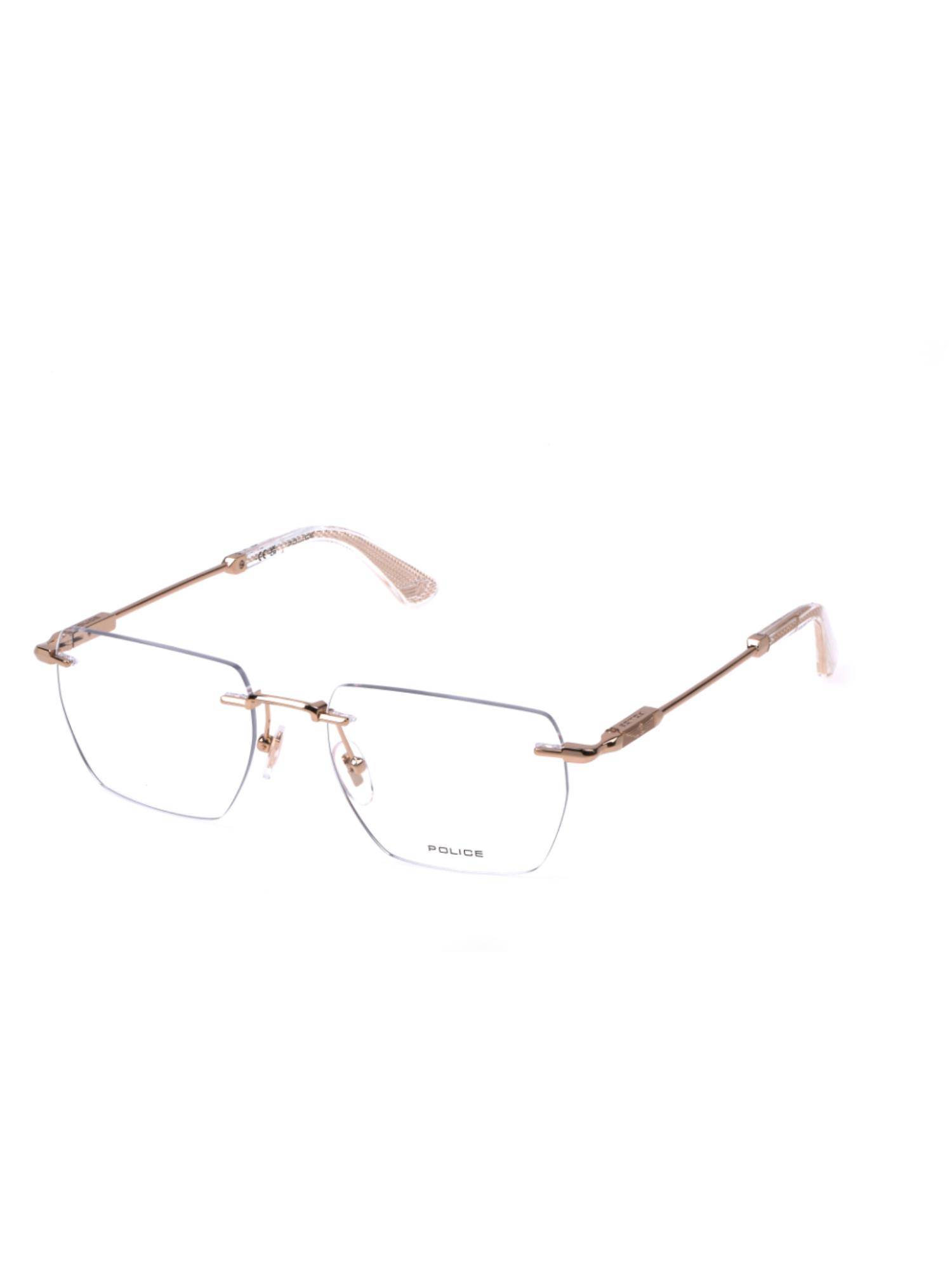 Police Rimless Frame Buy Police Men Rimless Metal Square Rose Gold Eyeglass Frame (53) Online