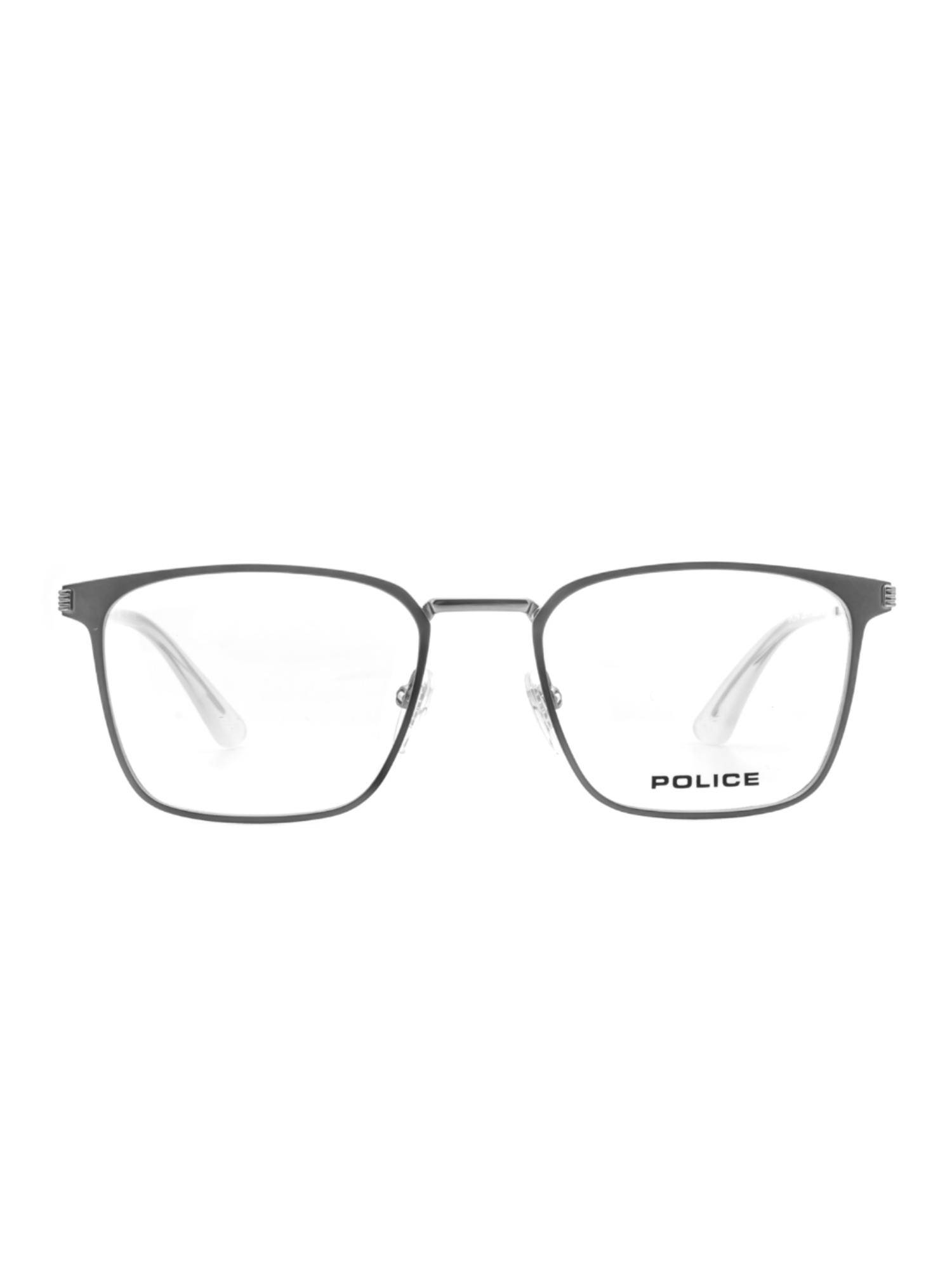 Police Men Full Rim Metal Square Grey Eyeglass Frame (52)