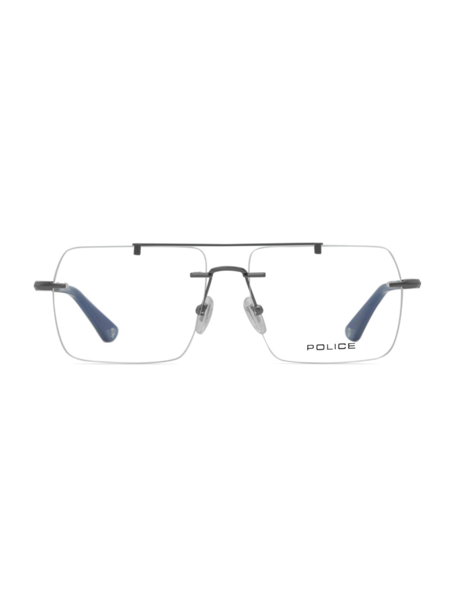 Police Rimless Frame Buy Police Men Rimless Metal Square Grey Eyeglass Frame (57) Online