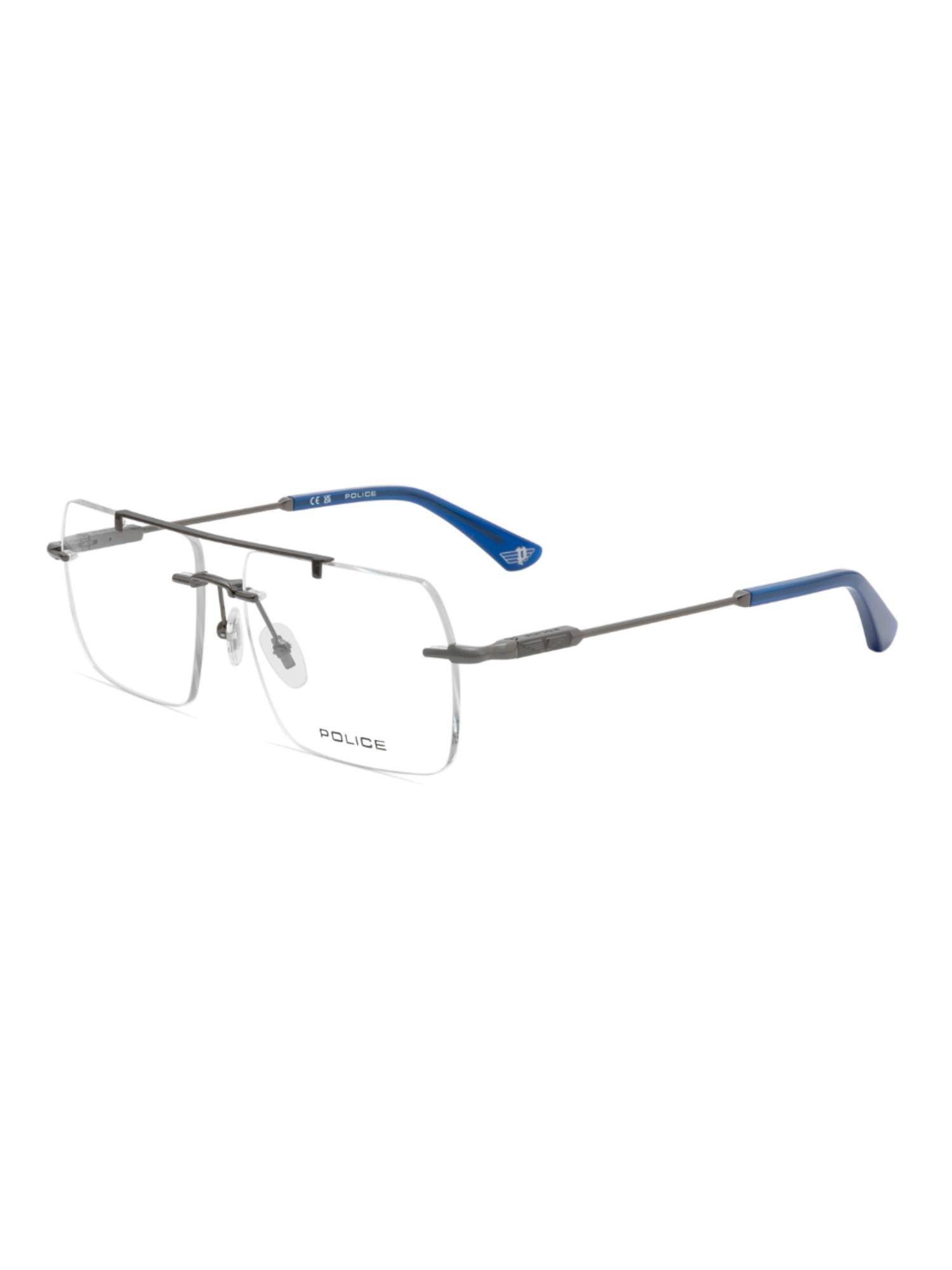 Police Rimless Frame Buy Police Men Rimless Metal Square Grey Eyeglass Frame (57) Online