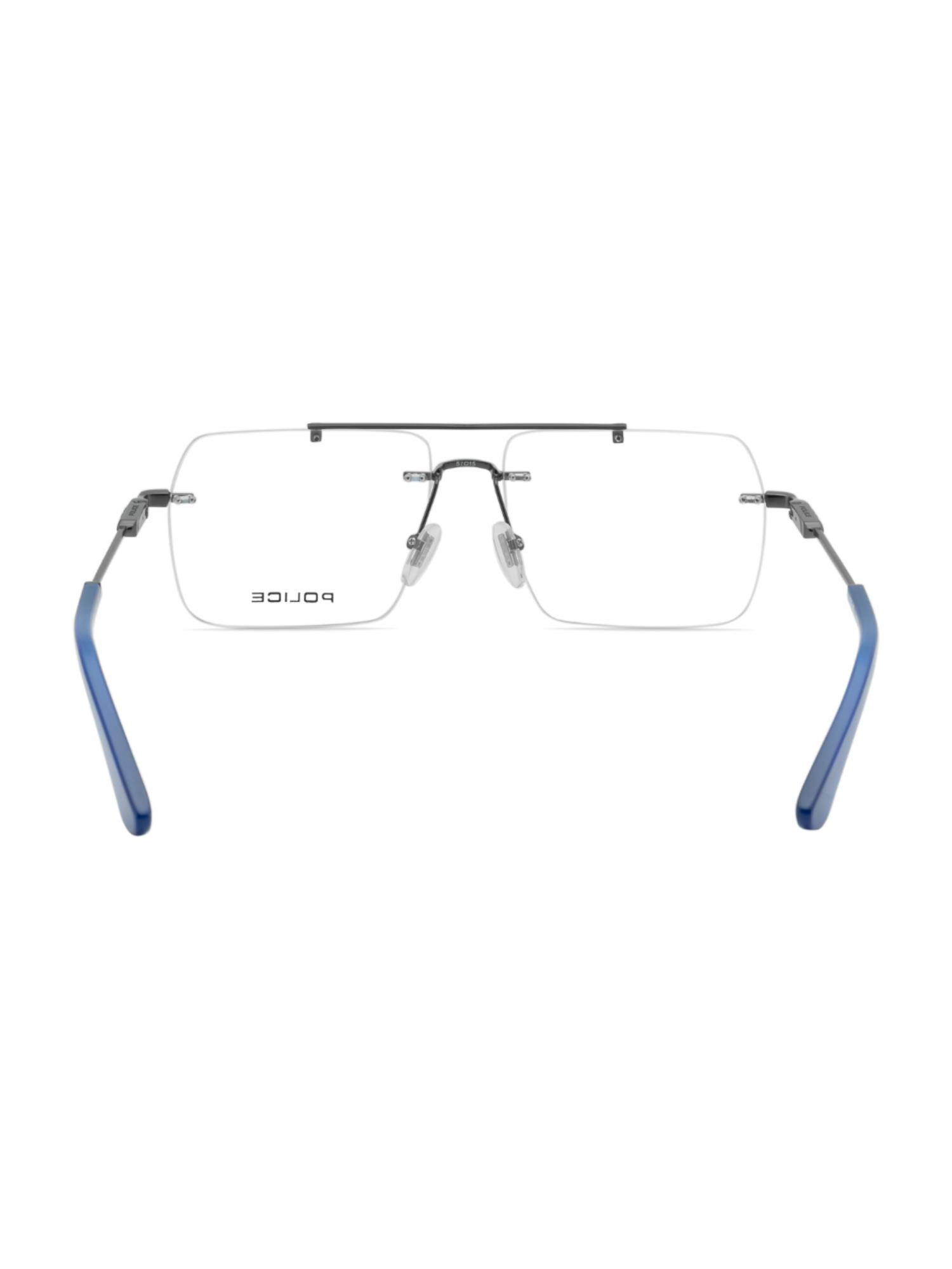 Police Rimless Frame Buy Police Men Rimless Metal Square Grey Eyeglass Frame (57) Online