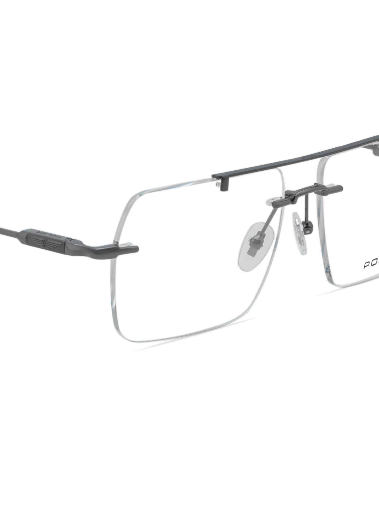 Police Rimless Frame Buy Police Men Rimless Metal Square Grey Eyeglass Frame (57) Online