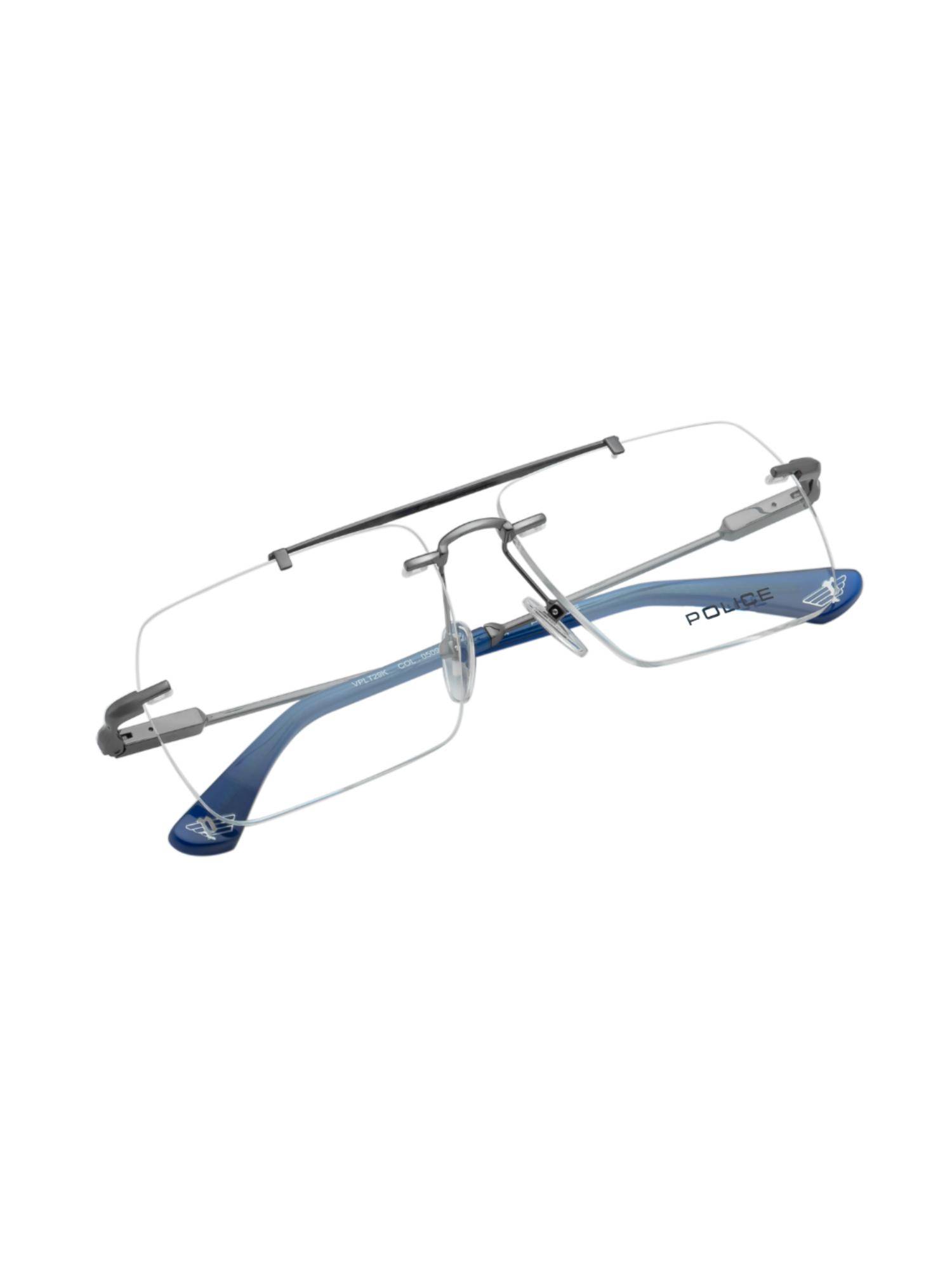 Police Rimless Frame Buy Police Men Rimless Metal Square Grey Eyeglass Frame (57) Online