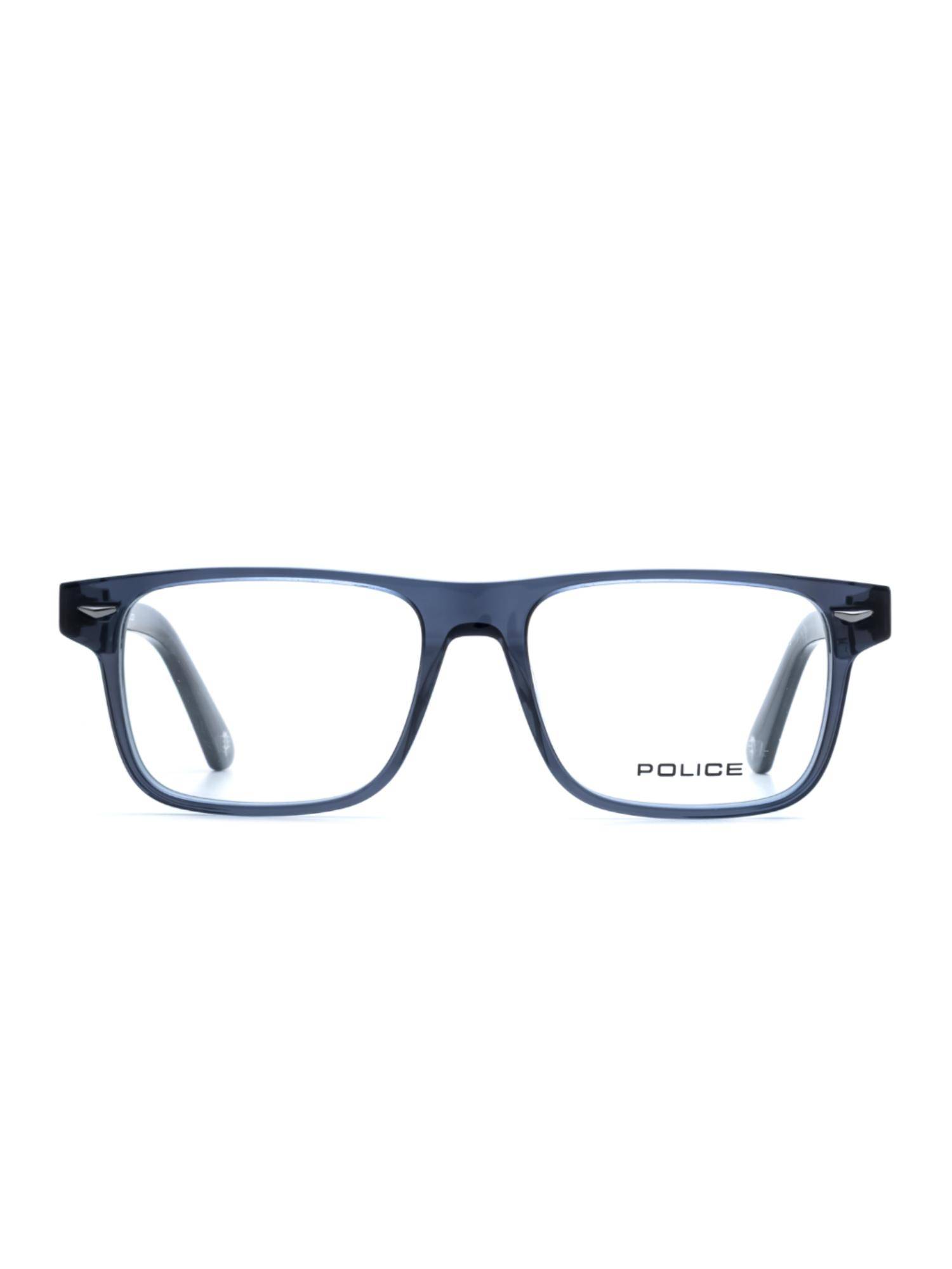 Police Men Full Rim Acetate Rectangle Blue Eyeglass Frame (53)