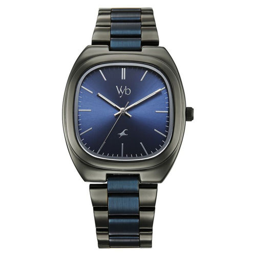 Buy Fastrack Men Blue Vyb Aviator Quartz Analog Metal Strap Watch