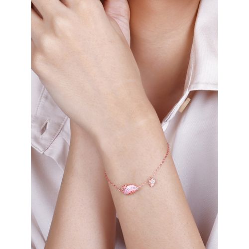 GIVA Sterling Silver Rose Gold Winged Beauty Bracelet for Womens