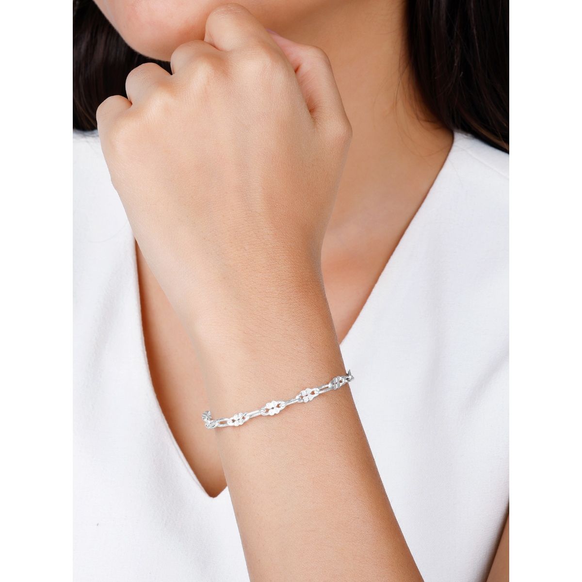 Buy GIVA Sterling Silver Forever Linked Bracelet for Womens Online