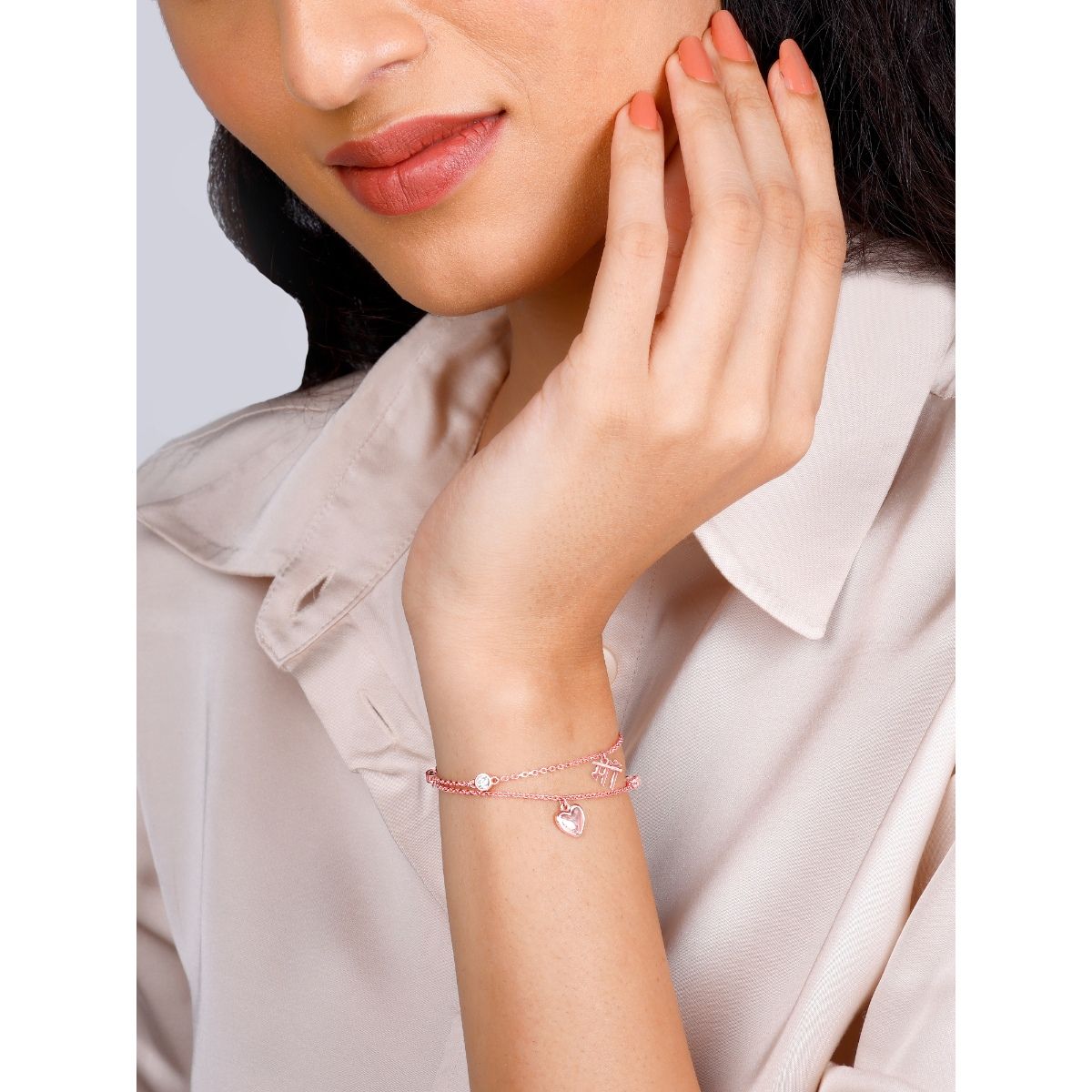 ROSE GOLD SWAROVSKI BRACELET  Fine Silver Jewels  Shop for Pure 925  Silver Jewellery Online in India