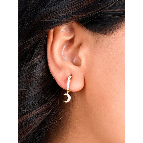 Half Moon Stud Earrings Sterling Silver Moon & Star Drop Earrings