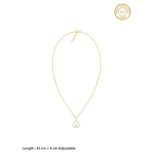 Buy GIVA Sterling Silver Golden Taurus Pendant with Link Chain for