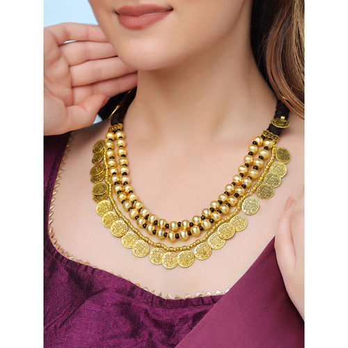 Buy Yellow Chimes Traditional Long Oxidized Gold Plated Coin