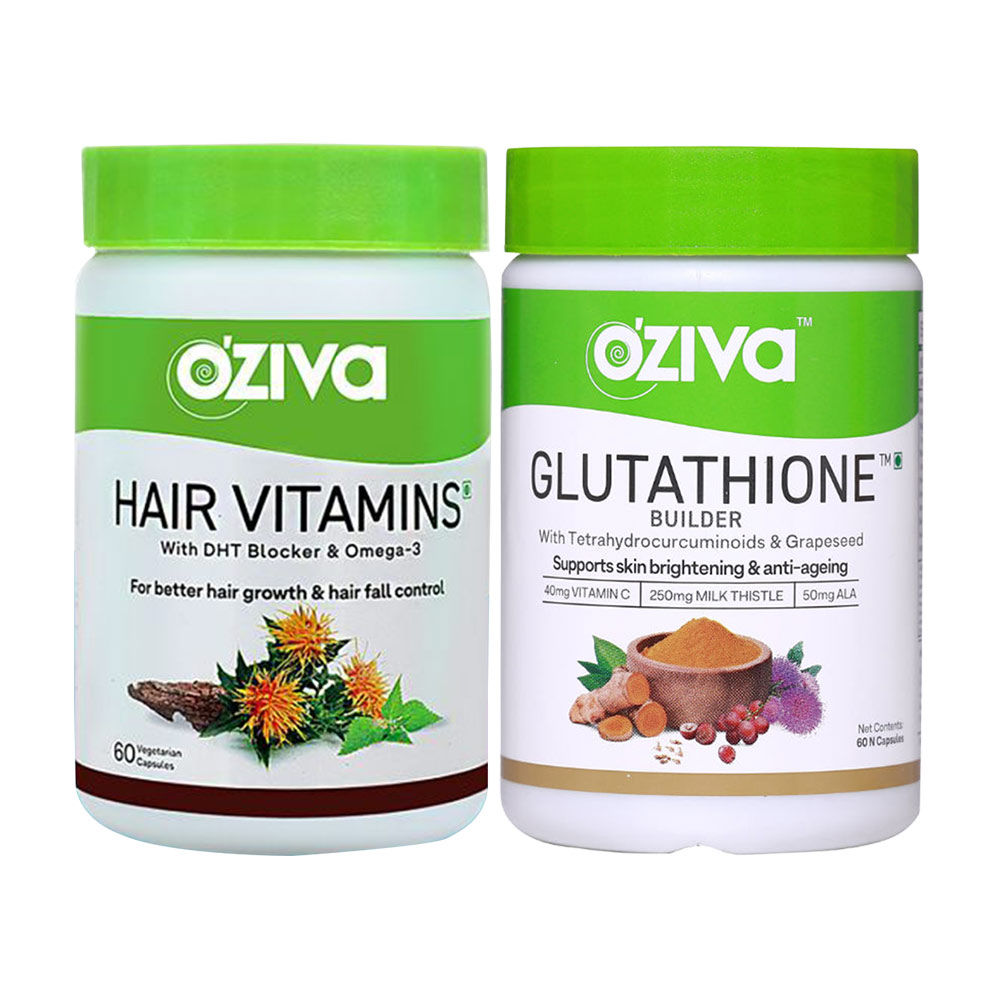 OZiva Hair Vitamins Capsules for Hair Fall Control  Hair Growth  Hair  Supplements with Omega 3 Biotin  Vitamin A  Natural DHT Blocker  Certified Clean  Vegan Hair Supplements for