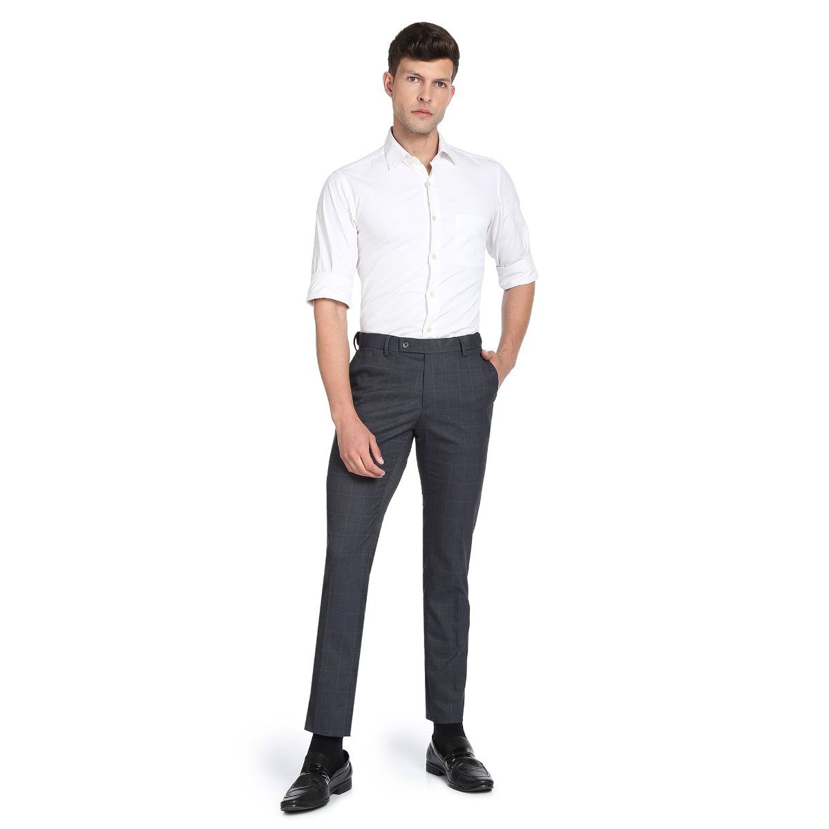 Buy Arrow Men's Slim Solid Autoflex Formal Trousers (ARAFTR2053_Beige at  Amazon.in
