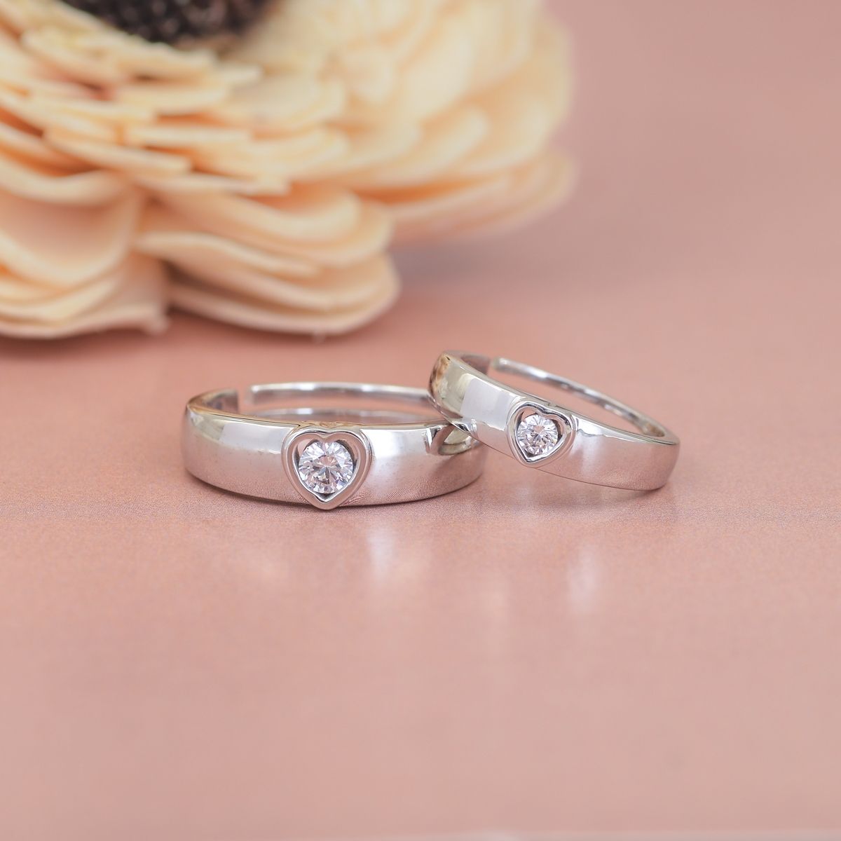 Silver Couple Rings Silver Ring For Couples on Anniversary – Zevrr