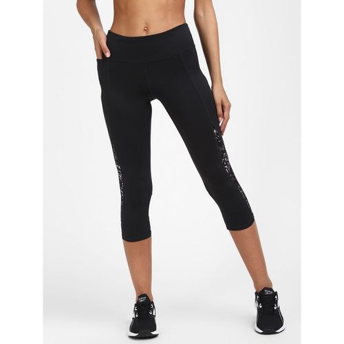 Reebok Wor Run 3/4 Aop Tight Black Running Tights (2XS)