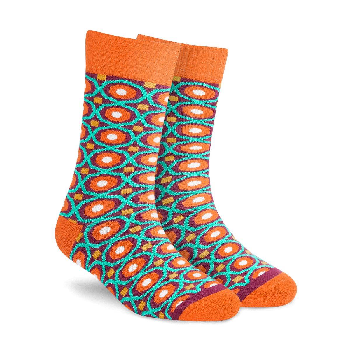 Dynamocks Retro Men & Women Crew Length Socks - Multi-Color (Free Size)