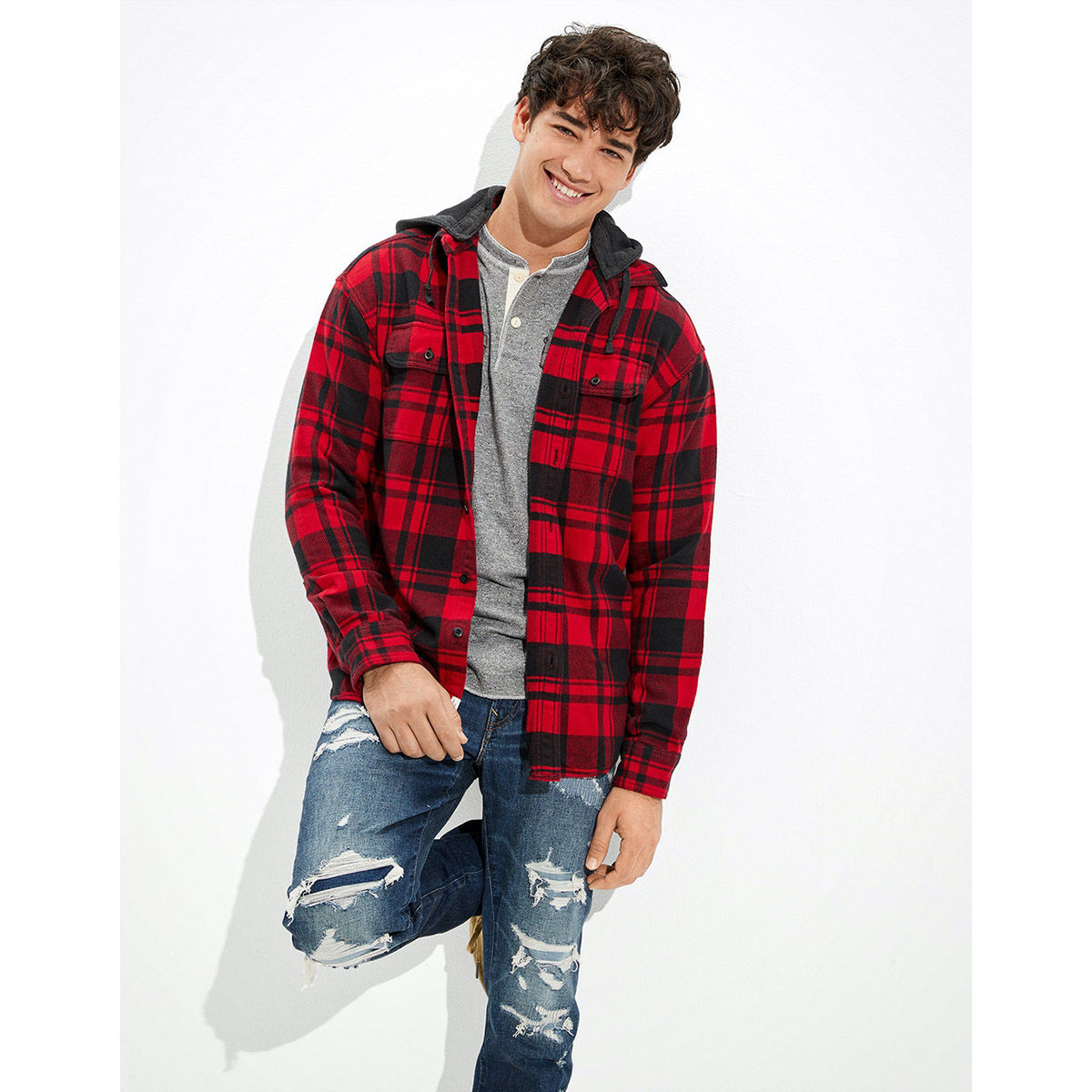 American eagle hot sale hooded flannel