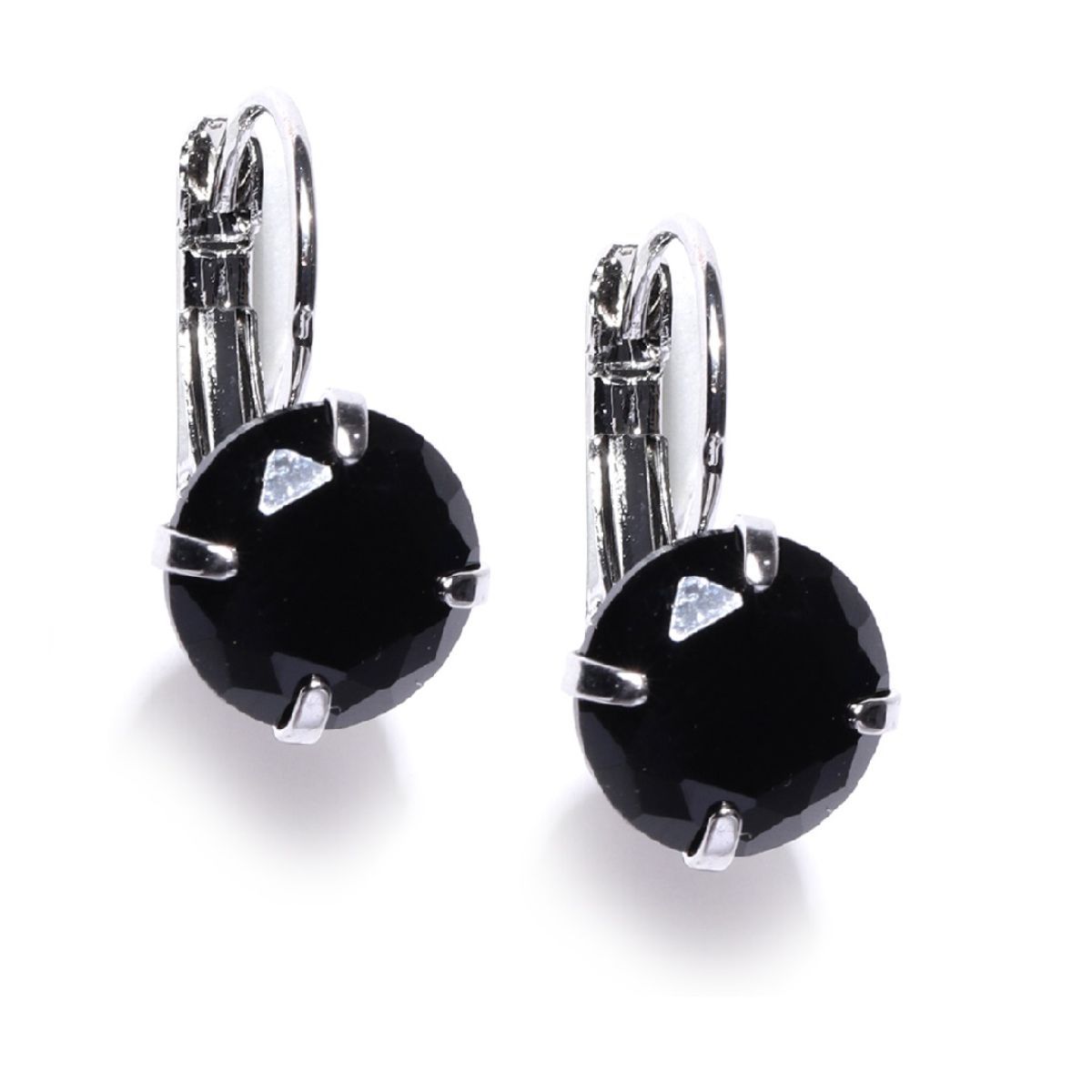 Mini Black Diamond Studded Huggie Hoops Earrings For Girls