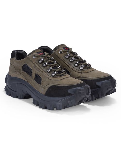 WOODLAND Men's Olive Green Trekking Shoes