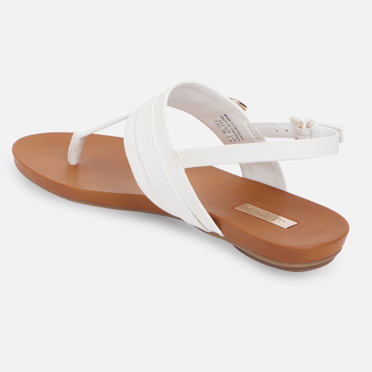 Buy Aldo Pandra Synthetic Open White Solid Flat Sandals Online