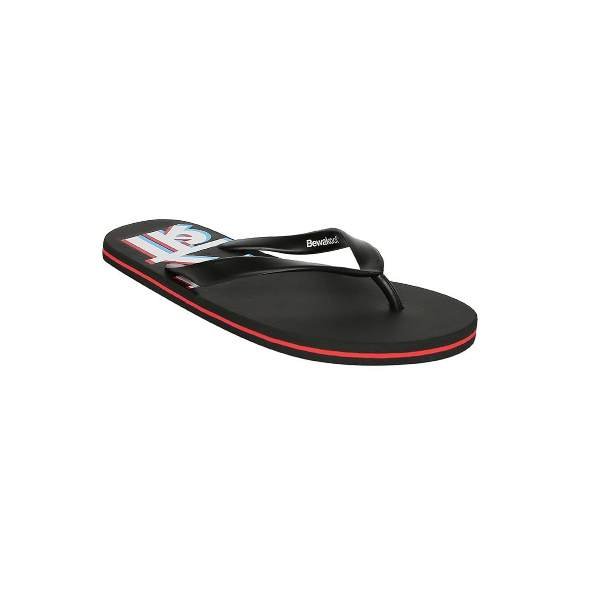 Buy Bewakoof Printed Black Slip on Flip Flops Online