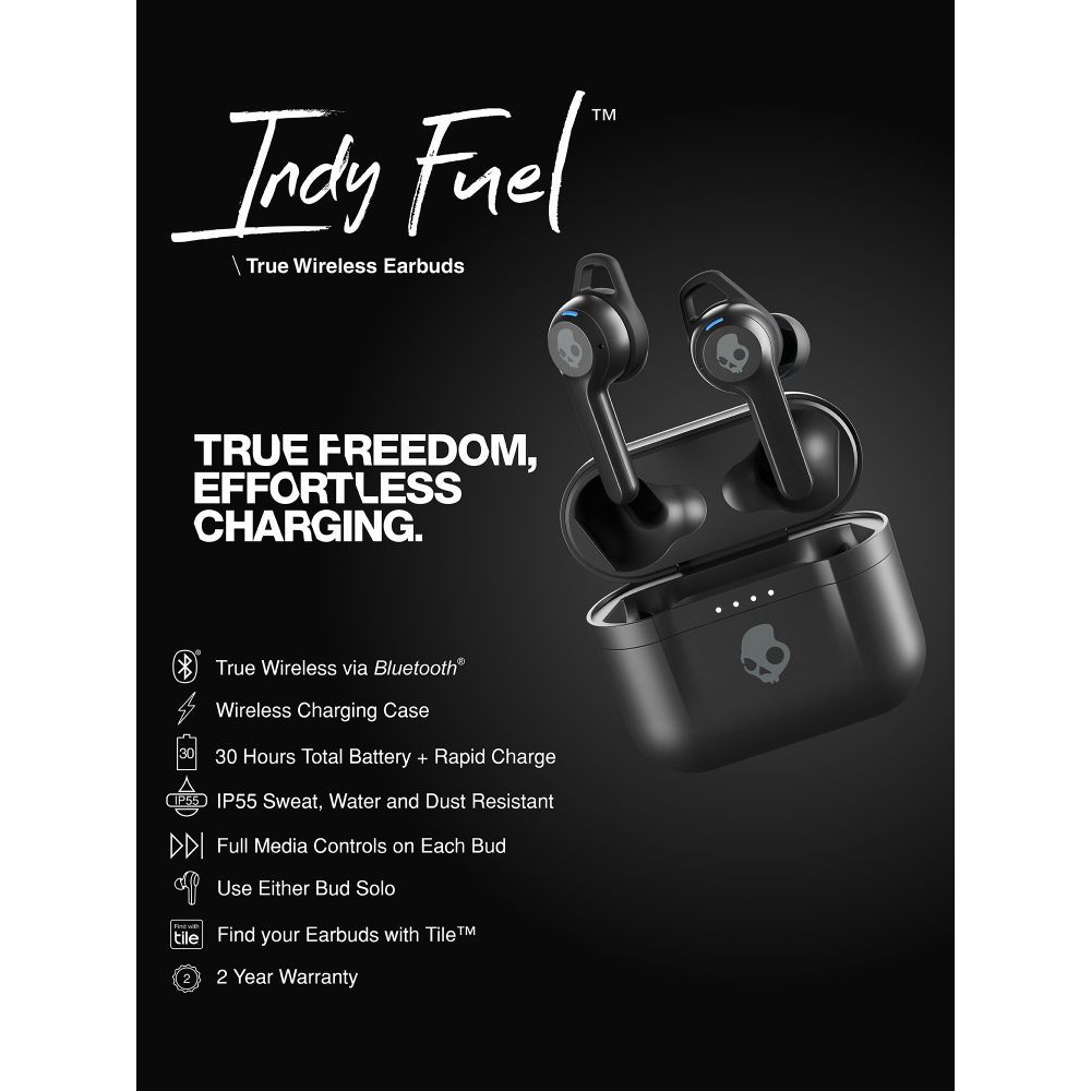 Skullcandy S2IFW-N740 Indy Fuel Ture Bluetooth Earbuds (Black 