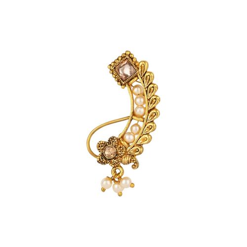 Buy I Jewels Traditional Maharashtrian Gold-Plated Pressing Nath