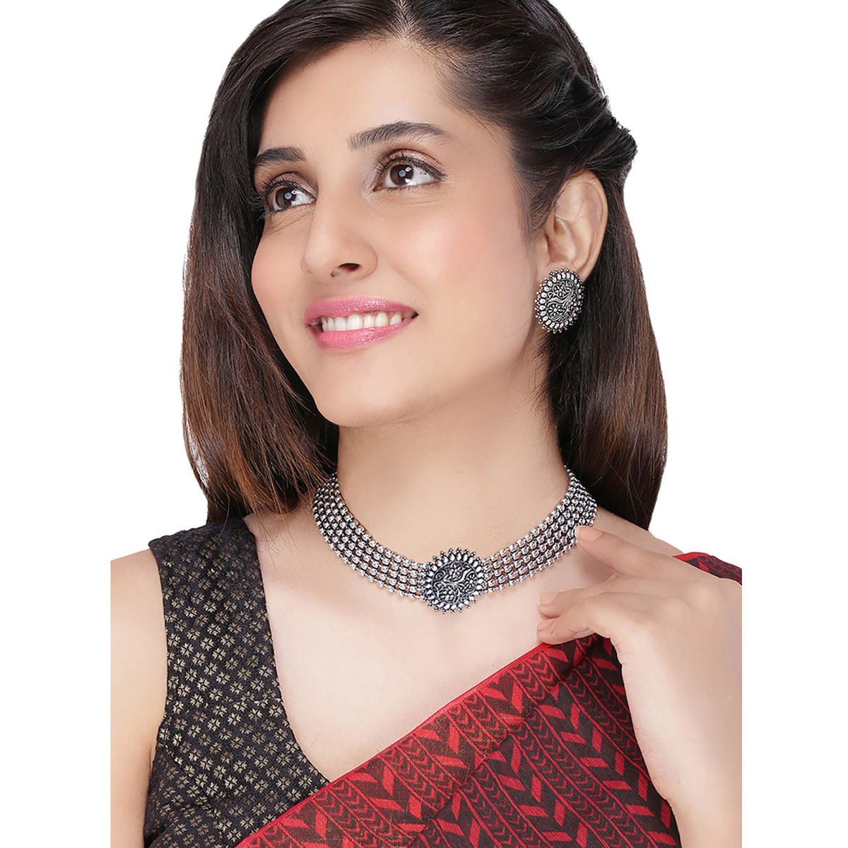 silver choker necklace with price