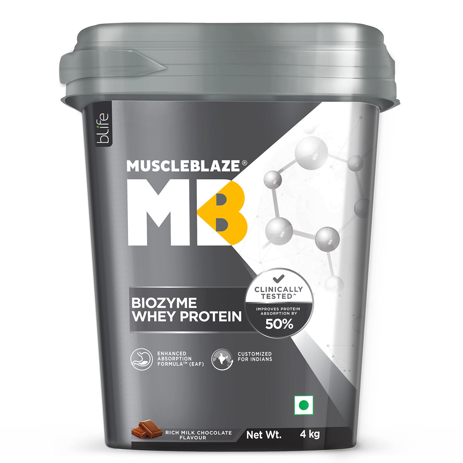 Muscleblaze Biozyme Whey Protein - Rich Milk Chocolate: Buy Muscleblaze ...