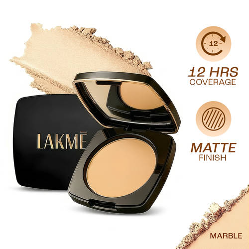 Lakme Forever Matte compact powder shade Marble 9 g case