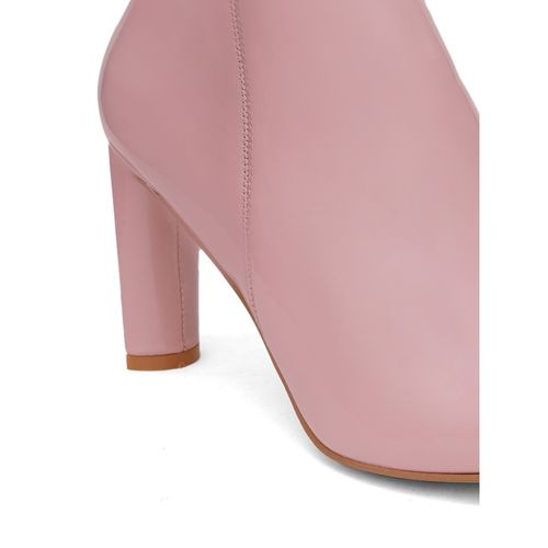 Buy Sherrif Shoes Pink Solid Block Chelsea Boots Online