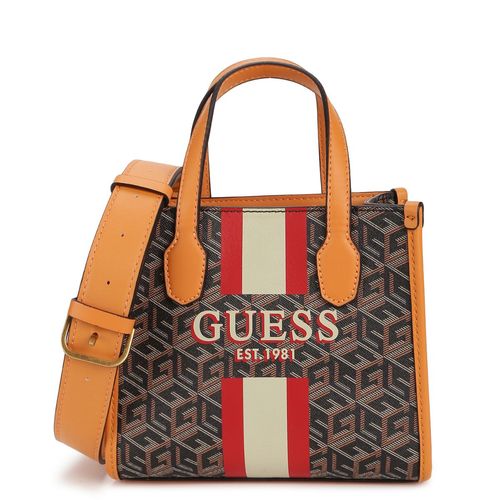  GUESS Silvana Mini Tote, Latte Logo/Rosewood : Clothing, Shoes  & Jewelry