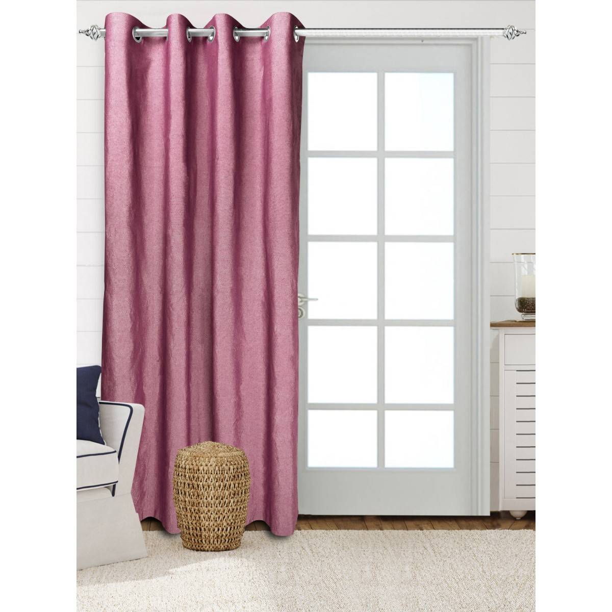 Saral Home Solid Cotton Room Darkning Window Curtains 1 Pcs, Maroon 4x5 Feet